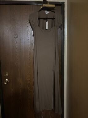 NWT Reformation Brown Open-Back Fall Preppy Sexy Going Out Maxi Dress